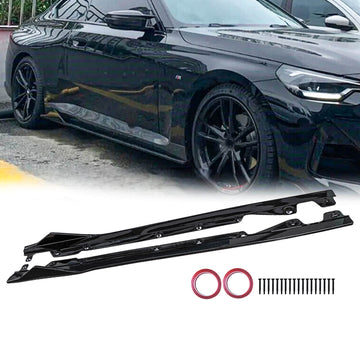 For BMW 2 Series 2022-2024 G42 230i M240i Coupe Side Skirts Gloss Black